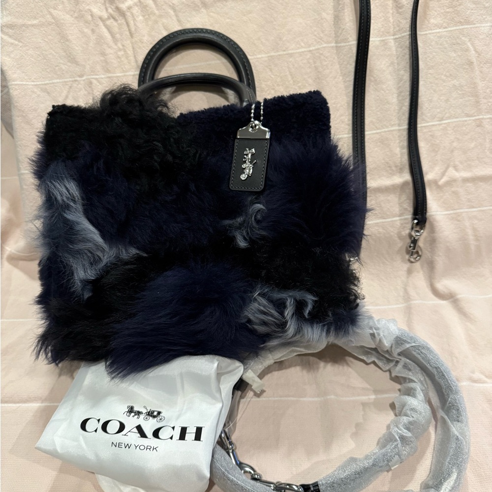 Coach Rogue 25 Blue/Black/Silver Patchwork Tote